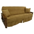 thumbnail image 1 of Housse de Futon Double en Microsuède Solide 8 à 9 Pouces avec Deux Coussins de 18 Pouces (Ensemble de 3) - Camel, 1 of 1