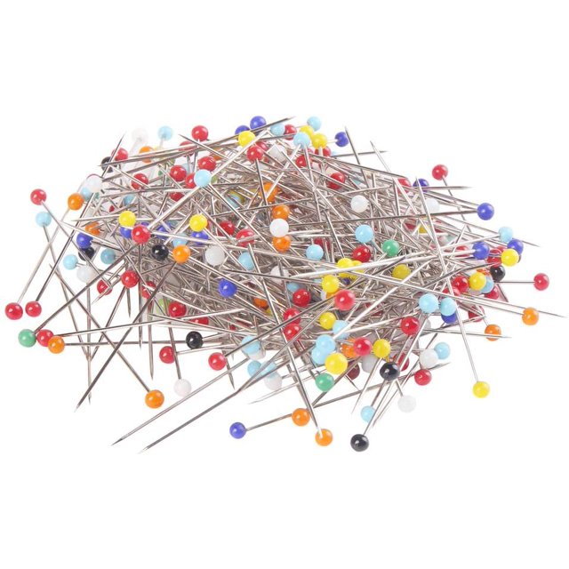TORUBIA 250 Pieces Head Pins, Glass Head Pins 38mm Multicolor Quilting Pins with Box for Crafts(Colorful)