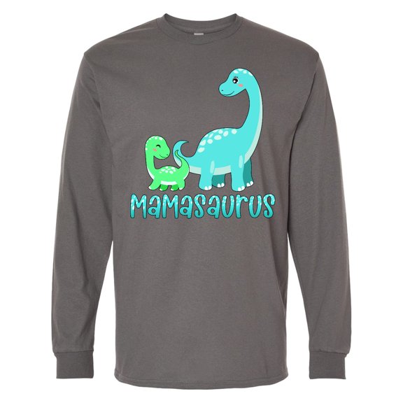 Inktastic Mamasaurus with Cute Brontosaurus Family Long Sleeve T-Shirt