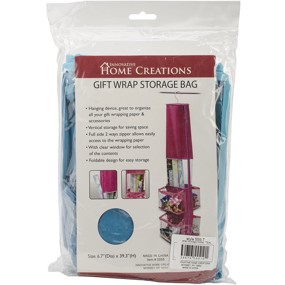 Gift Wrap Storage Bag12"X59" Teal