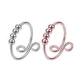 thumbnail image 1 of 2 Pieces Of Silver Single-turn Spiral-turn Rotating Rings Anti-stress And Anxiety Ring Rings, 1 of 6