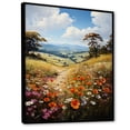 thumbnail image 2 of Designart "England Wildflower Meadowsengland horizon" Floral Floater Framed Canvas Print, 2 of 7