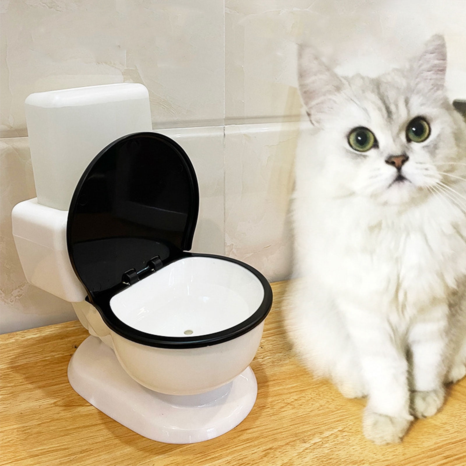 Cats Water Fountain Fed Automatic Pet Dog Drinking Bowl Dispenser No Filter Ultra Quiet Funny Toilet Design 2
