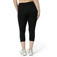 thumbnail image 2 of No nonsense Women's Cotton Capri Legging with Tech Pocket, Black, Small, 2 of 5