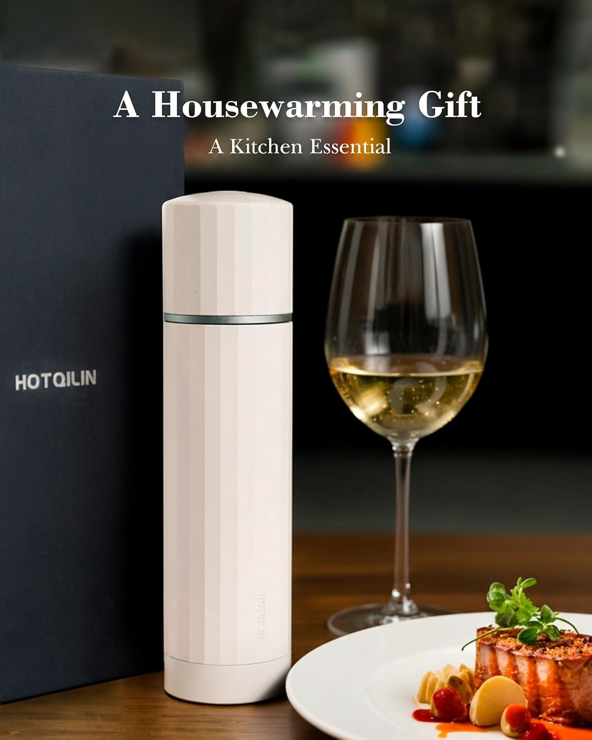 Salt Grinder Refillable – Manual Salt and Pepper Grinder with Titanium Alloy Core, 60+ Adjustable Settings | High Output, Easy to Clean, Durable Aluminum Body