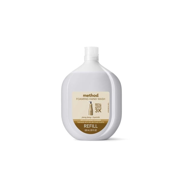 Método de recarga de jabón espumoso para manos Ylang Ylang + Jacinth, 800 ml