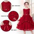 thumbnail image 4 of Sunny Fashion Flower Girls Dress Dark Red Sequins Bridesmaid Wedding Party 10 Years, 4 of 9
