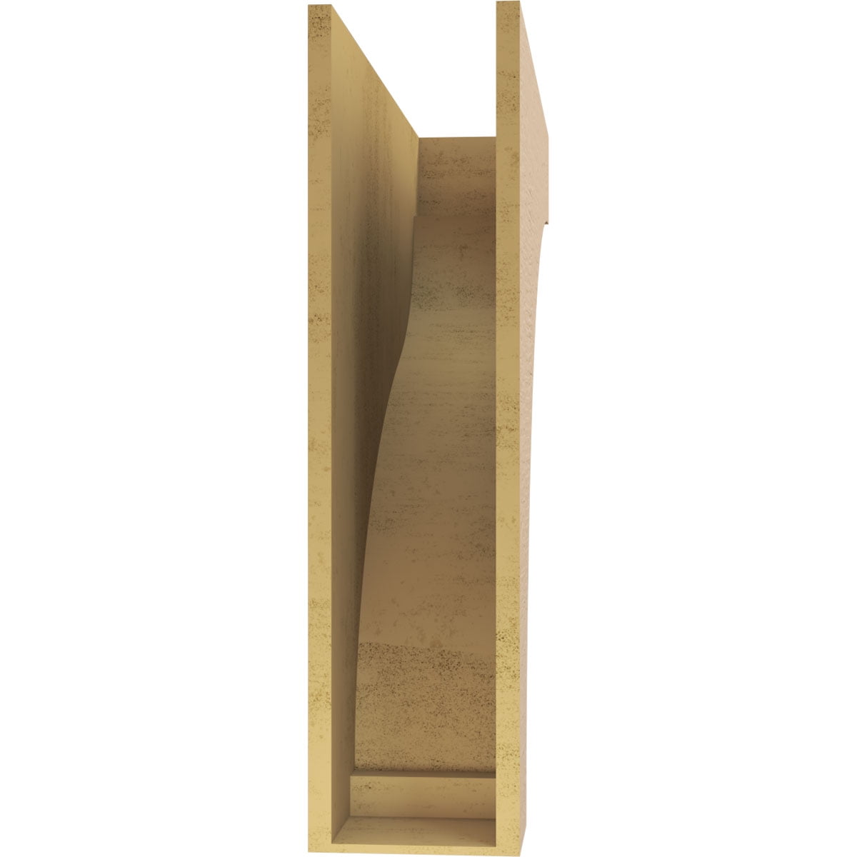 9"W x 36"D x 36"H Thin Helena Rough Cedar Woodgrain TimberThane Corbel, Primed Tan