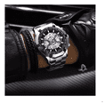 thumbnail image 5 of Reloj Correa Acero Luminoso Metálica Hombre Plata Fondo Negro, 5 of 5