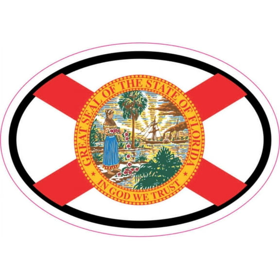 3in x 2in Oval Florida Flag Sticker