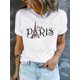 thumbnail image 1 of Jaime Chic Letter Print Women's T-Shirt - Casual Crew Neck, Short Sleeve, Breathable Polyester Top for Spring/Summer, 1 of 6