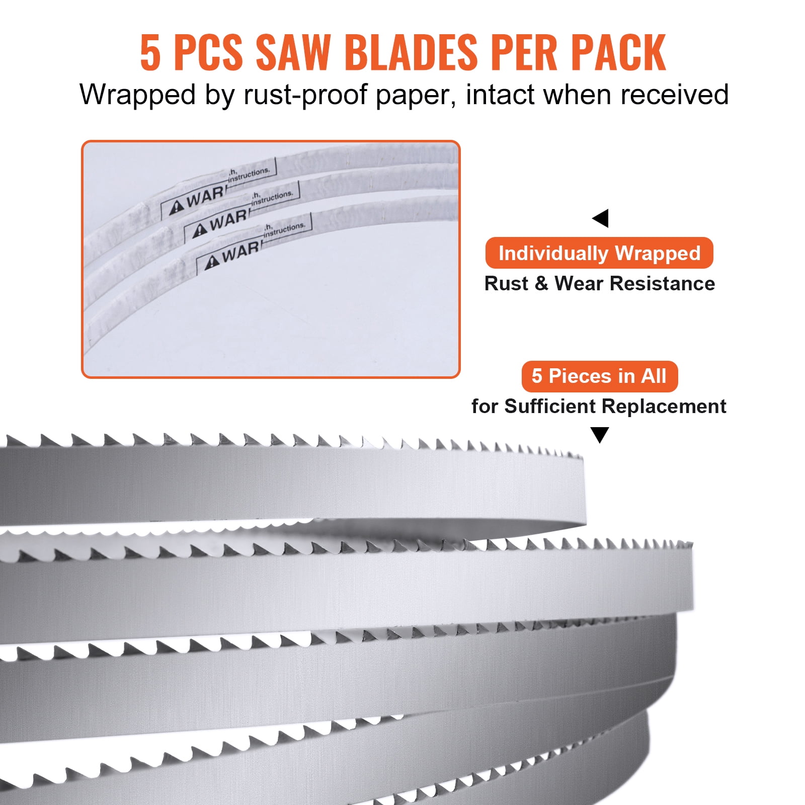 BENTISM Band Bone Saw Machine Blade for Cutting Meat Bone 79.5"x0.63"x0.02" Carbon Steel 5 PCS