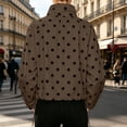 thumbnail image 5 of Karymi Jackets for Women Polka Dot Windbreaker Jacket, Stand Collar Button Front Drawstring Hem Cropped Coat with Side Pockets, Casual Long Sleeve Outdoor Anorak, 5 of 8