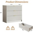 thumbnail image 3 of FURNIWAY 3 Drawer Fluted Dresser, 32 Inch Wide Nightstand with Large Drawer, 3 Drawer End Table for Bedroom, Living Rooms, Offices and Entryways,White, 3 of 7