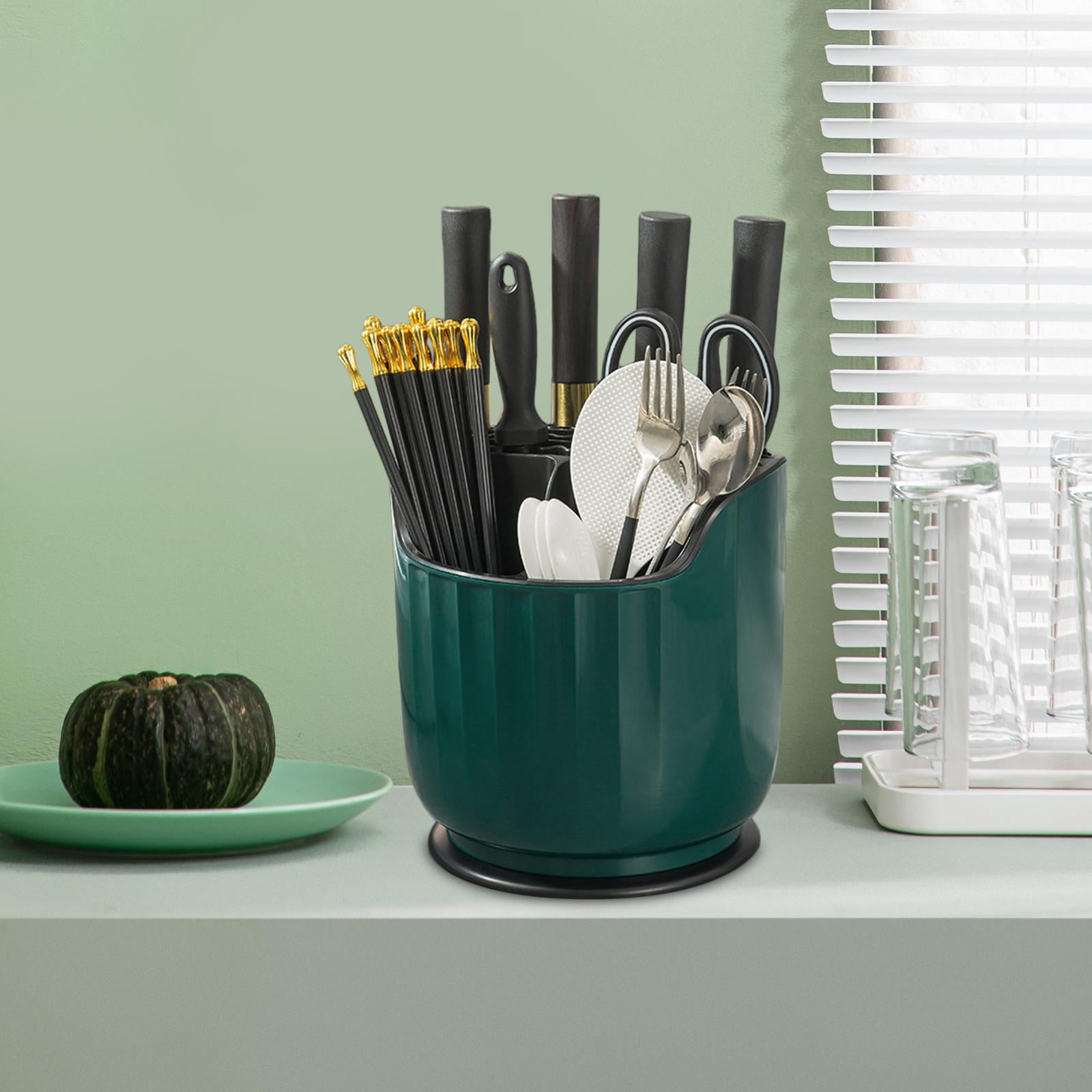 Tongina Utensil Holder, Cutlery, Drying Rack, Storage, Utensil Pot, Holder, Chopstick Cage for Tongs, Cutlery, Chopsticks, Spoon, Fork Green