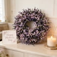 thumbnail image 2 of Mother's Day Front Door Wreath 13.8in - Artificial Plastic Flower Wreath With Green Leaves For Indoor Outdoor Spring Home Garden Wall Decor, 2 of 9