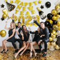 thumbnail image 3 of Liangnv Suministros para la fiesta de fin de año 2023, decoraciones para la fiesta del feliz año nuevo de Liangnv Pancarta dorada del feliz año nuevo de Liangnv, globos de confeti negros y dorado, 3 of 5