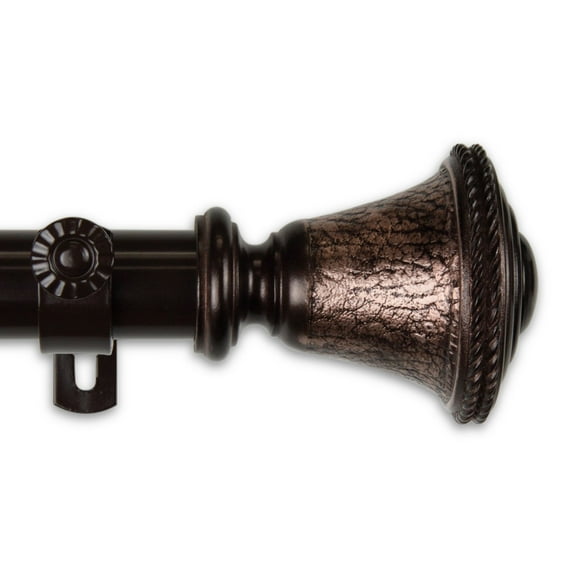 Contemporary Home Living 120"- 170" Metallic Bronze Adjustable Single Curtain Rod