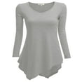 thumbnail image 1 of CHOK Tunique Longue à Manches Longues Col en V pour Femmes Robe T-Shirt, 1 of 5