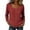 A-Red, variant on CLOISE Womens 3/4 Sleeve Tops Plus Size Shirts Loose Solid Color V Neck Pullover Cotton Blend Casual Fall Clothes Pink M