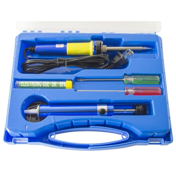 Soldering Iron Kit - Includes 30w Soldering Iron, Solder, Soldering Iron Stand, Desolder Pump, 2 Screwdrivers