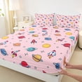 thumbnail image 3 of Manfei Kawaii Cosmos Planet 4 Pieces Queen Sheet Sets for Teens Boys Girls,Cartoon Galaxy Rocket Ultra Soft Flat Sheet,Starry Sky Queen Fitted Sheet,Luxury Bedroom Decor, 3 of 7