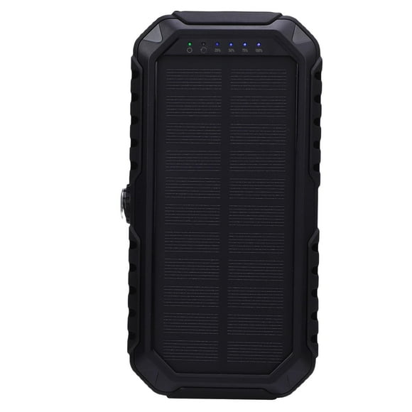 Power Bank, 20000mAh Fast Charging Compass 4 Cables Solar External Battery Bank for Emergency Orange,Black