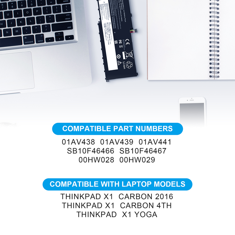 00HW028 Battery for LEN0V0 Thinkpad X1 Carbon 4th Gen 2016 00HW029