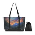 thumbnail image 7 of FORMRS Canvas Laptop Tote Bag for Women with 15.6" Computer Compartments Shoulder Handbag, Mountains and Forests, 7 of 7
