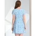 thumbnail image 4 of INSPIRE CHIC Robe en Chiffon à Lacets Florale pour Femmes, 4 of 5