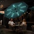 thumbnail image 3 of 10FT Patio Umbrella with 40 Solar LED Lights - Outdoor Market Umbrella - Waterproof, UV Resistant, Aluminum 8-Rib Frame, Tilt Crank, Sun Protection for Pool, Deck, Backyard, Dining, 3 of 7