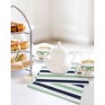 thumbnail image 4 of Light Green Navy Blue Striped Kitchen Dish Towels for Drying Dishes Set of 3, Farmhouse Stripe Art Waffle Weave Microfiber Hand Tea Bathroom Towels Quick Dry & Absorbent Towel 12x12, 4 of 7