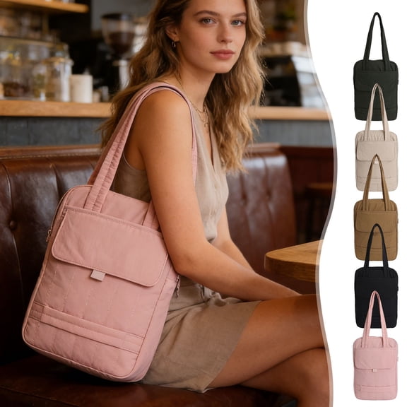 Women’s Shoulder Laptop Bag Tote – Multi-Functional Canvas Laptop Tablet Protective Bag, Ultralight Commute Handheld Work Office Organizer