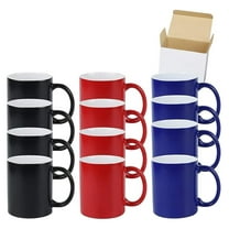11oz Color Changeable Sublimation Mug 3 Assorted Colors of Black, Blue and Red, Packed in White Box, Case of 12