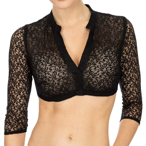 GDREDA Mesh Lingerie Women 1PC Underwire Lingerie Lace Vest Women's Elegant Blouse Black Blouse Lace Blouse For Oktoberfest Lingerie Black,S
