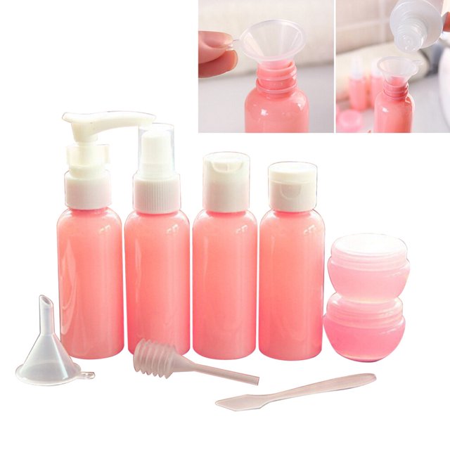 OULII 9Pcs Portable Travel Lotion Bottles Set with PET for Travelers during Travel
