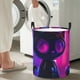 thumbnail image 5 of Balery Neon Toy Cat Reflections Cesta de ropa redonda con asas, impermeable, independiente, para ropa, juguetes, dormitorio y familia-Small, 5 of 6