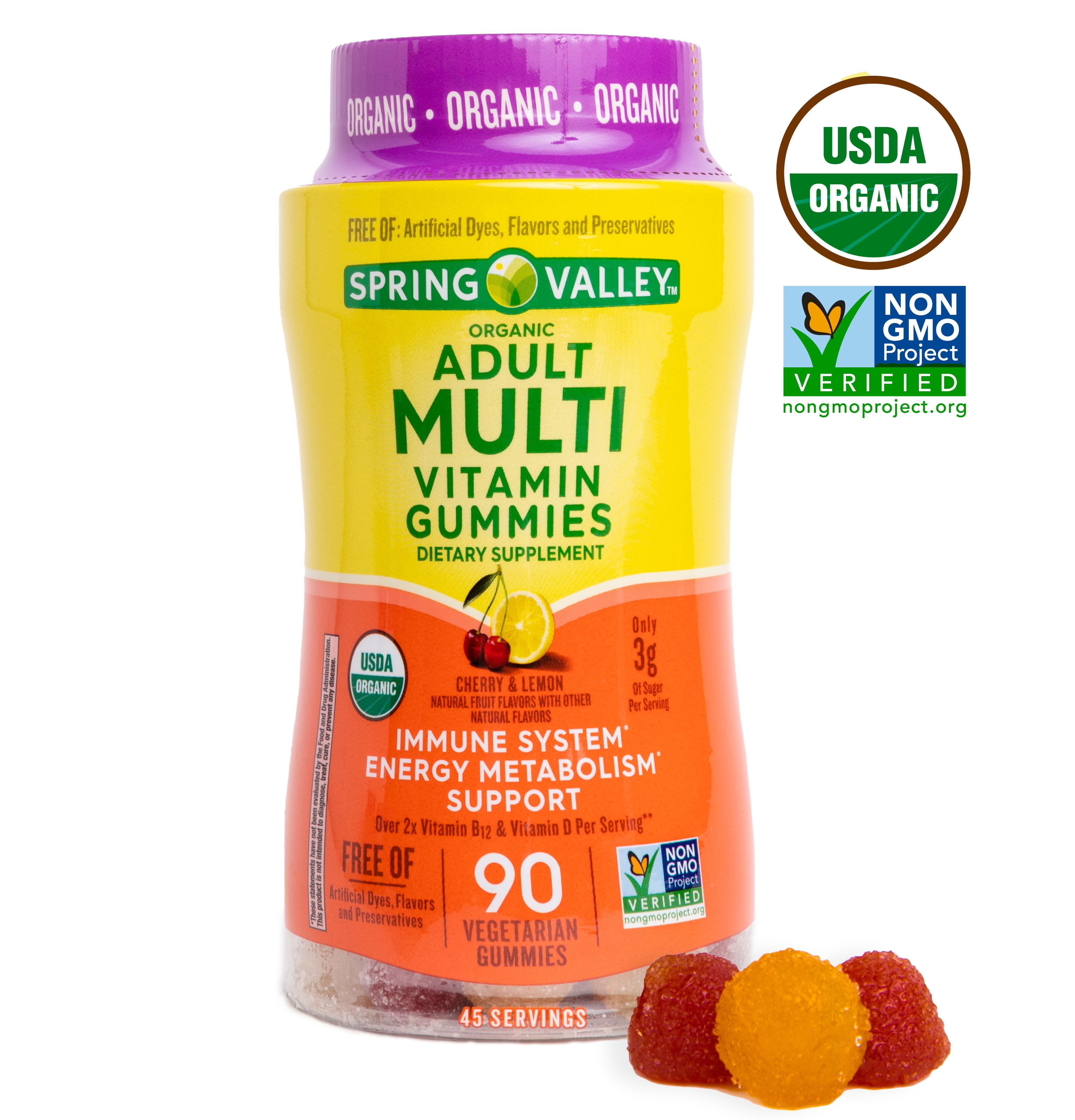 Spring Valley Organic Adult Multivitamin Vegetarian Gummies, 90 Count