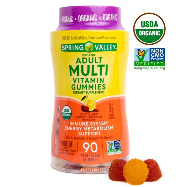 Spring Valley Organic Adult Multivitamin Vegetarian Gummies, 90 Count