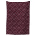 thumbnail image 2 of Floral Tablecloth, Ornamental Royal Victorian Garden Leaves with Little Blossoms, Rectangle Satin Table Cover Accent for Dining Room and Kitchen, 60" X 90", Dark Brown Magenta, by Ambesonne, 2 of 2