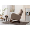 thumbnail image 4 of Nursery Rocking Chair with Wood Legs, Modern Glider Rocker Chair with Two Side Pockets, Rocking Armchair for Nursery Living Room Bedroom, Camel, 4 of 9