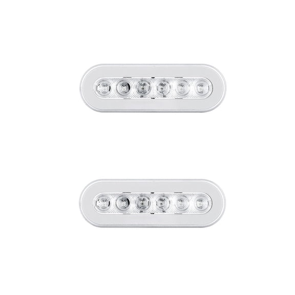 " Halo " Clear Amber LED 6" Oval Trailer Truck Turn Signal Marker Light Kits