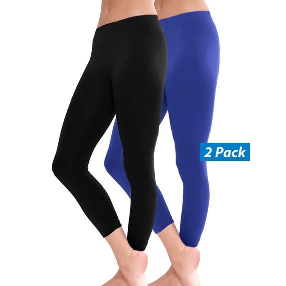 2 Pack Women Seamless Basic Stretch Capri Sports Yoga Leggings