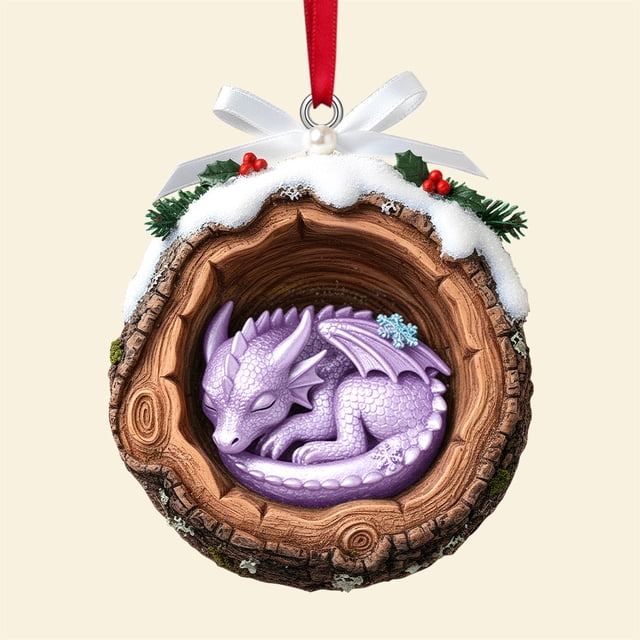 Artículos colgantes, adornos navideños, adornos navideños acrílicos, troncos de dormir con acebo nevado, decoración festiva colgante para amantes de las fiestas, adornos navideños, decoraciones navide