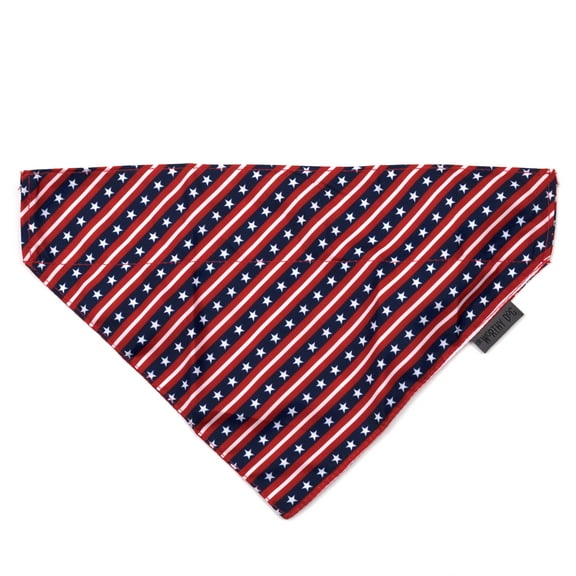 The Worthy Dog Bias Stars and Stripes Slide-On Bandana Collar Accessory