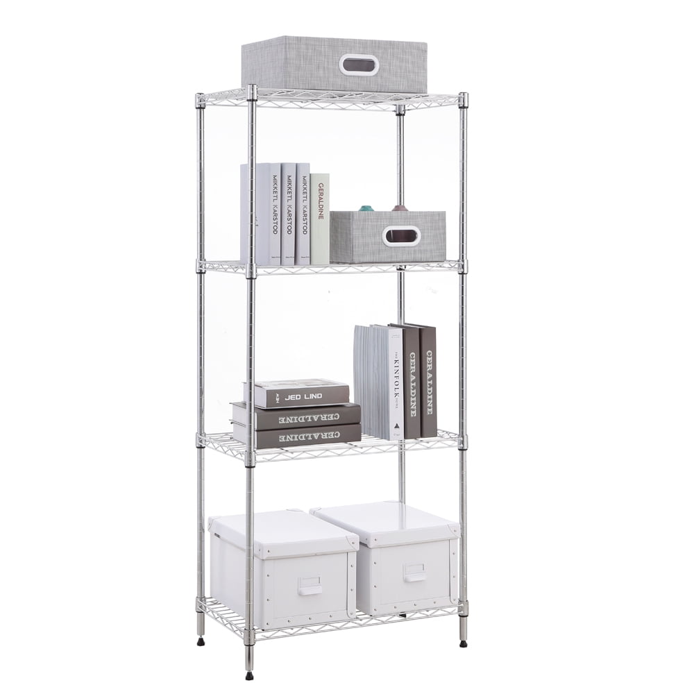 4 tier chrome utility wire shelving unit 14x30x47in