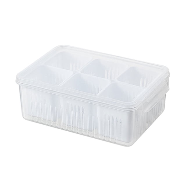 Decodeary Scallion Storage Box Convenient Storage For Fresh Scallions Ginger And Garlic Vegetable Fruit Fresh Boxes Plastic white 1Set