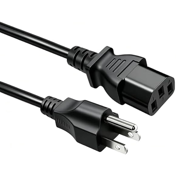 ccwmincc 5 FT 18AWG 3 Prong Plug 10 Amps 125 Volts AC Power Cable Compatible with Electronics, Samsung, Laptop,TV, Sharp, Sony, AOC, Vizio, Acer, Dell,Computer Monitor, Printer 1.5 Meter PC Power Cord
