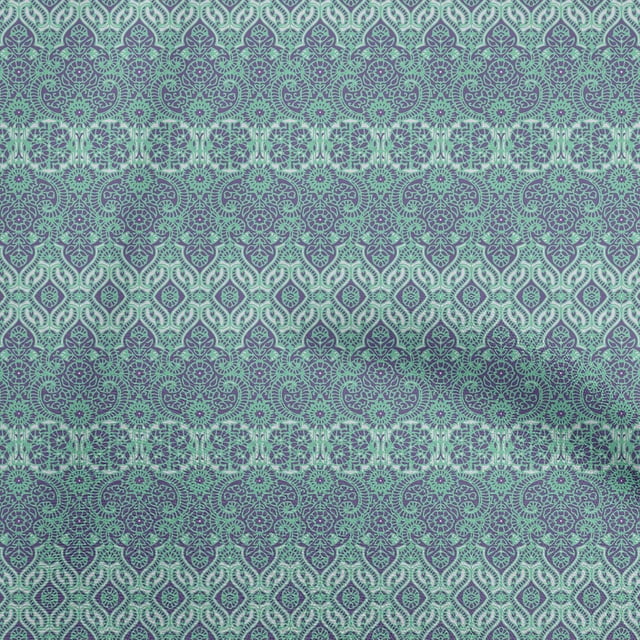 oneOone Georgette Viscose Sea Green Fabric Asian Traditional Motif Dress Material Fabric Print Fabric By The Yard 42 Inch Wide