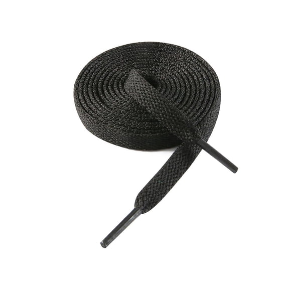 VSUDO 79" Flat Black Shoe Laces for Sneakers, Black Shoelaces for Sneakers, Black Shoe Strings for Sneakers, Black Replacements Sneakers Shoe Laces for Women or Men (1 Pair-Black-200CM)